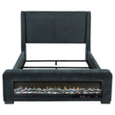  Coaster Furniture Preston 305821KE Upholstered Eastern King Audio Flame Visualizer Bed - Dark Blue IMAGE 8