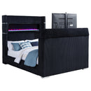  Coaster Furniture Tisdall 315868BLKQ Queen Flame Visualizer Wingback TV Bed - Black IMAGE 13
