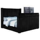  Coaster Furniture Centergrove 315945KW Upholstered California King Wingback TV Bed - Black IMAGE 3