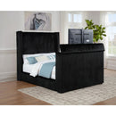  Coaster Furniture Centergrove 315945Q Upholstered Queen Wingback TV Bed - Black IMAGE 9