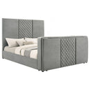  Coaster Furniture Tara 315994KE 61-inch Upholstered Eastern King Panel TV Bed - Grey IMAGE 12