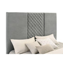  Coaster Furniture Tara 315994KE 61-inch Upholstered Eastern King Panel TV Bed - Grey IMAGE 1
