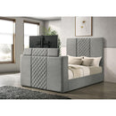  Coaster Furniture Tara 315994Q 61-inch Upholstered Queen Panel TV Bed - Grey IMAGE 8