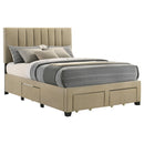  Coaster Furniture Wheatland 316010F 4-drawer Upholstered Full Storage Bed - Light Brown IMAGE 1