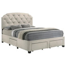 Coaster Furniture Marianna 316011Q 4-drawer Upholstered Queen Storage Bed - Cream IMAGE 3