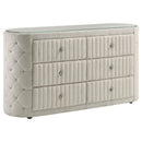  Coaster Furniture Sonya 360113 6-drawer Upholstered Bedroom Dresser - Ivory IMAGE 3