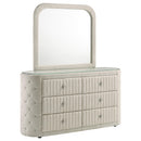  Coaster Furniture Sonya 360113M 6-drawer Upholstered Bedroom Dresser with Mirror - Ivory IMAGE 3
