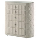  Coaster Furniture Sonya 360115 5-drawer Upholstered Bedroom Chest - Ivory IMAGE 12