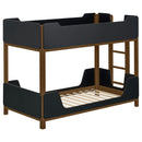  Coaster Furniture Morris 460369 Twin Over Twin Wood Bunk Bed - Black/Walnut IMAGE 2