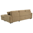  Coaster Furniture Pastrana 500348 Upholstered Sleeper Sectional Sofa RAF Chaise - Camel IMAGE 13