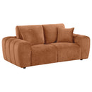  Coaster Furniture Burnett 504952 Chenille Upholstered Wide Arm Loveseat - Burnt Orange IMAGE 11