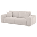  Coaster Furniture Burnett 504955 Chenille Upholstered Wide Arm Sofa - Ivory IMAGE 10