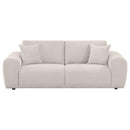  Coaster Furniture Burnett 504955 Chenille Upholstered Wide Arm Sofa - Ivory IMAGE 8