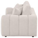 Coaster Furniture Burnett 504956 Chenille Upholstered Wide Arm Loveseat - Ivory IMAGE 3