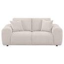  Coaster Furniture Burnett 504956 Chenille Upholstered Wide Arm Loveseat - Ivory IMAGE 9