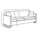  Coaster Furniture Corliss 508824 Upholstered Curved Track Arm Sofa - Camel IMAGE 12