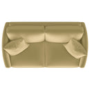  Coaster Furniture Corliss 508825 Upholstered Curved Track Arm Loveseat - Camel IMAGE 5