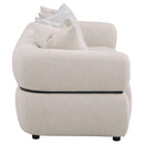  Coaster Furniture Jeanette 508961 84-inch Fabric Upholstered Round Arm Sofa - Beige IMAGE 10