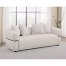 Coaster Furniture Jeanette 508961 84-inch Fabric Upholstered Round Arm Sofa - Beige IMAGE 6