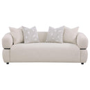  Coaster Furniture Jeanette 508961 84-inch Fabric Upholstered Round Arm Sofa - Beige IMAGE 9