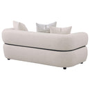  Coaster Furniture Jeanette 508962 73-inch Fabric Upholstered Round Arm Loveseat - Beige IMAGE 7