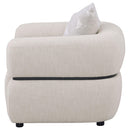  Coaster Furniture Jeanette 508963 Fabric Upholstered Round Arm Accent Chair - Beige IMAGE 2