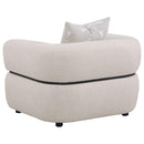  Coaster Furniture Jeanette 508963 Fabric Upholstered Round Arm Accent Chair - Beige IMAGE 3