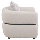  Coaster Furniture Jeanette 508963 Fabric Upholstered Round Arm Accent Chair - Beige IMAGE 8