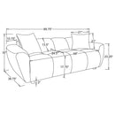  Coaster Furniture Destino 509301 Chenille Upholstered Splayed Arm Sofa - Greige IMAGE 12