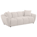  Coaster Furniture Destino 509301 Chenille Upholstered Splayed Arm Sofa - Greige IMAGE 1