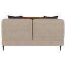  Coaster Furniture Jade 509412 Chenille Upholstered Sculpted Track Arm Loveseat - Latte IMAGE 4