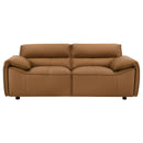  Coaster Furniture Buxton 509502 Top Grain Leather Upholstered Loveseat - Orange IMAGE 8