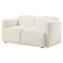  Coaster Furniture Dorset 509812 Fabric Upholstered Round Track Arm Loveseat - White IMAGE 10