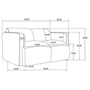  Coaster Furniture Dorset 509812 Fabric Upholstered Round Track Arm Loveseat - White IMAGE 11