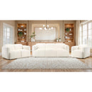  Coaster Furniture Dorset 509812 Fabric Upholstered Round Track Arm Loveseat - White IMAGE 13