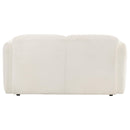  Coaster Furniture Dorset 509812 Fabric Upholstered Round Track Arm Loveseat - White IMAGE 8