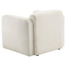  Coaster Furniture Dorset 509813 Fabric Upholstered Round Track Arm Accent Chair - White IMAGE 6
