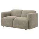  Coaster Furniture Dorset 509815 Fabric Upholstered Round Track Arm Loveseat - Brown IMAGE 10