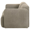  Coaster Furniture Dorset 509815 Fabric Upholstered Round Track Arm Loveseat - Brown IMAGE 3