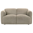  Coaster Furniture Dorset 509815 Fabric Upholstered Round Track Arm Loveseat - Brown IMAGE 7