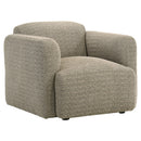  Coaster Furniture Dorset 509816 Fabric Upholstered Round Track Arm Accent Chair - Brown IMAGE 1