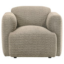 Coaster Furniture Dorset 509816 Fabric Upholstered Round Track Arm Accent Chair - Brown IMAGE 7