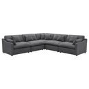  Coaster Furniture Hobson 551455-SETA 5-piece Upholstered Modular Sectional Sofa - Charcoal IMAGE 1