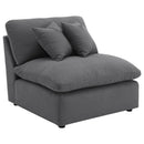  Coaster Furniture Hobson 551455-SETA 5-piece Upholstered Modular Sectional Sofa - Charcoal IMAGE 4