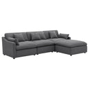  Coaster Furniture Hobson 551455-SETB 4-piece Upholstered Modular Sectional Sofa - Charcoal IMAGE 2