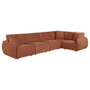  Coaster Furniture Elysia 551891-SETA 5-piece Chenille Upholstered Modular Sectional Sofa - Coral IMAGE 2