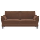  Coaster Furniture Selma 552101 Velvet Upholstered Crescent Arm Sofa - Rust IMAGE 5