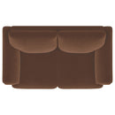  Coaster Furniture Selma 552102 Velvet Upholstered Crescent Arm Loveseat - Rust IMAGE 7