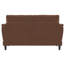  Coaster Furniture Selma 552102 Velvet Upholstered Crescent Arm Loveseat - Rust IMAGE 8