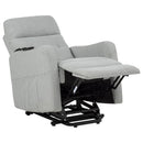  Coaster Furniture Dayes 600130P Upholstered Power Lift Recliner Chair - Light Grey IMAGE 3